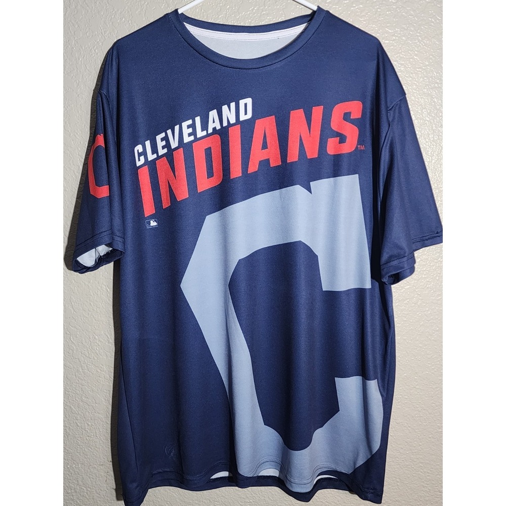 Cleveland Indians Men's Baseball Shirt, Size XL, Blue, MLB Genuine Merchandise